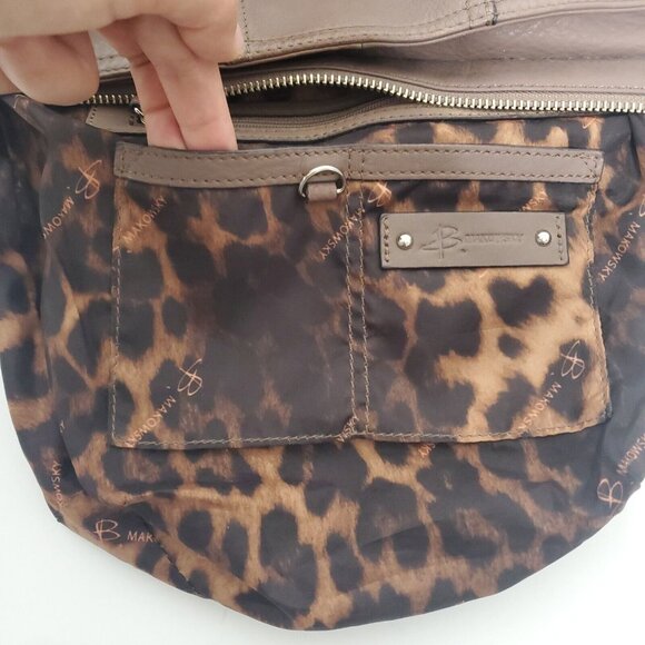 B Makowsky 100% Genuine Leather Hobo Shoulder Bag Taupe Designer Classic… - Picture 14 of 15